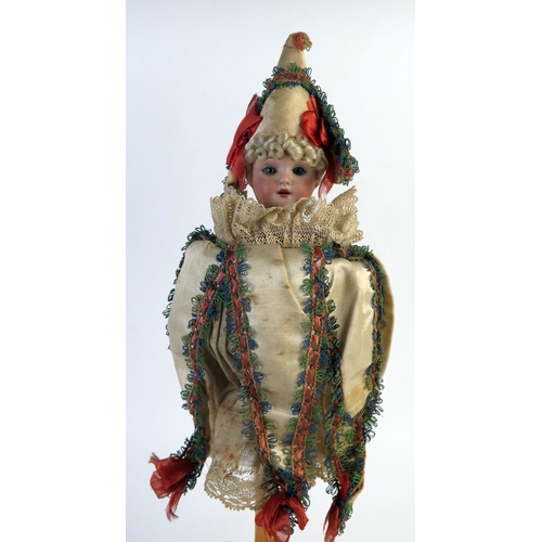 193 - Rare Simon & Halbig Spinning Musical Doll in original silk costume, back of head stamped 4700 10, 38... 