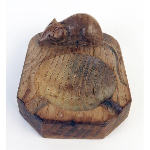 197 - Robert 'Mouseman' Thompson Carved Oak Ashtray