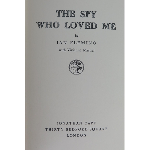 198 - IAN FLEMING, THE SPY WHO LOVED ME. LONDON: JONATHAN CAPE, 1962, 8vo, FIRST EDITION, FIRST IMPRESSION... 