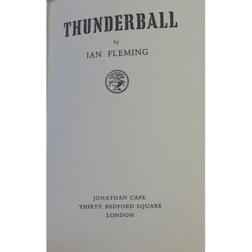 199 - IAN FLEMING, THUNDERBALL. LONDON: JONATHAN CAPE, 1961, 8vo, FIRST EDITION, FIRST IMPRESSION, origina... 