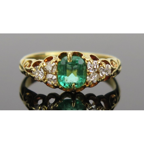 20 - Green Paste and Old Cut Diamond Ring in a high carat gold setting (marks rubbed), size E.75, 2.7g