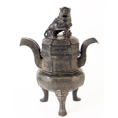 231 - Archaistic Style Chinese Bronze Tripod Censer, of typical form, marks to base, possibly Ming Dynasty... 