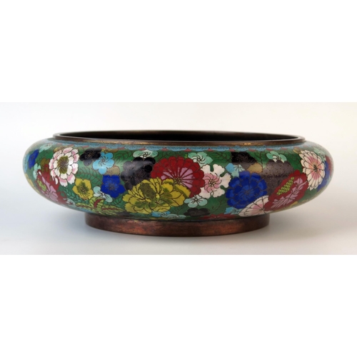 242 - Chinese Cloisonné Bowl, of compressed circular form, Millefleur decoration, late 19th Century, 30x9c... 