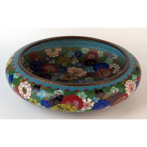 242 - Chinese Cloisonné Bowl, of compressed circular form, Millefleur decoration, late 19th Century, 30x9c... 