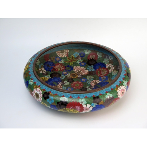 242 - Chinese Cloisonné Bowl, of compressed circular form, Millefleur decoration, late 19th Century, 30x9c... 