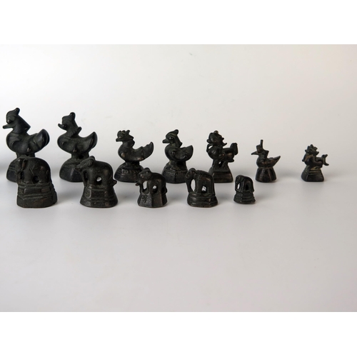 245 - Thirteen Burmese Bronze Opium Weights, eight duck weights the largest 6.4cm, five elephant weights.