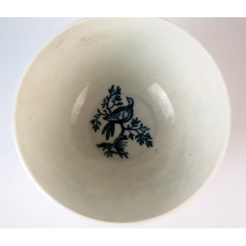 253 - Unusual Late 18th Century Worcester Blue and White Tea Bowl, Vulture pattern, together with a Worces... 