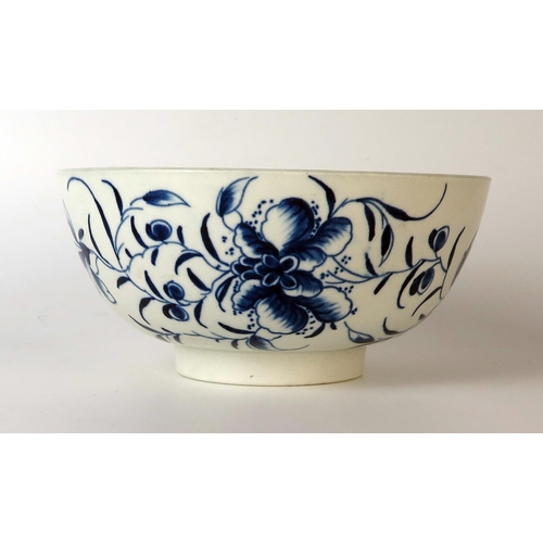 254 - Late 18th Century Worcester Blue and White Slop Bowl, 15.5x7cm.