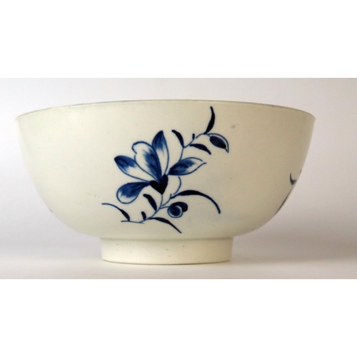 254 - Late 18th Century Worcester Blue and White Slop Bowl, 15.5x7cm.