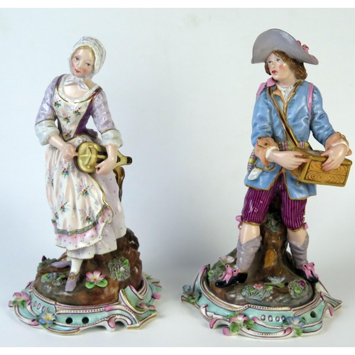 273 - Pair of late 19th Century Continental Porcelain Figures of Musicians in the Meissen style probably G... 