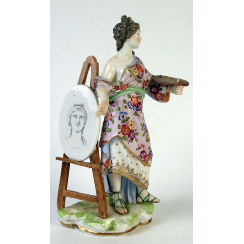 275 - Mid 19th Century Meissen Style Figure of an Artist, blue cross marks incised, impressed number 12, 2... 