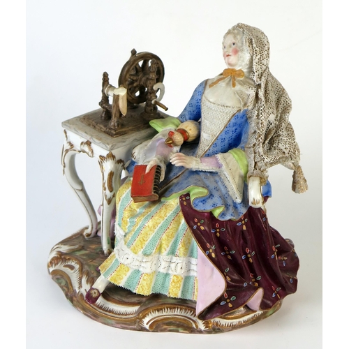 278 - Late 19th Century Meissen figure, The Good House Keeper, blue cross swords mark, impressed 2685, 74,... 