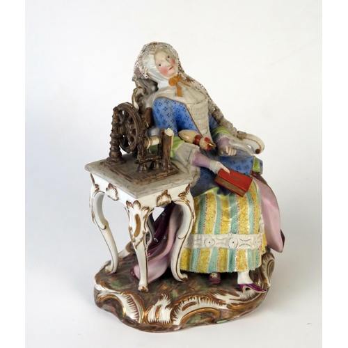 278 - Late 19th Century Meissen figure, The Good House Keeper, blue cross swords mark, impressed 2685, 74,... 