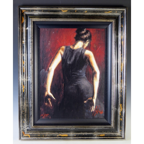 348 - Fabian Perez, El Baile del Flamenco en Rojo II, limited edition hand finished giclée print 15/195, s... 