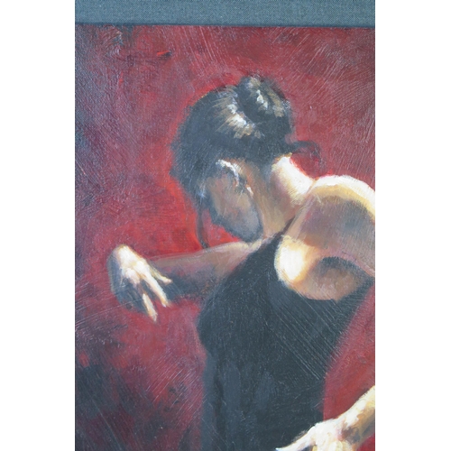 354 - Fabian Perez, El Baile del Flamenco en Rojo, original acrylic on canvas, signed and titled verso, 78... 