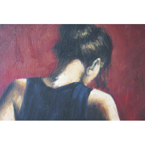 355 - Fabian Perez, El Baile del Flamenco en Rojo II, original acrylic on canvas, signed and titled verso,... 