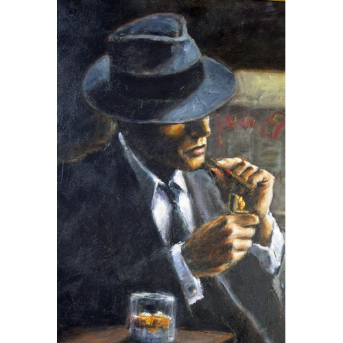 356 - Fabian Perez, Whisky at Las Brujas II (Study), original acrylic on canvas, signed and titled verso, ... 