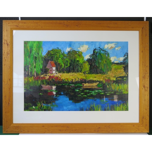 359 - Dmitriy Proshkin, Landscape with pond, original oil, 125.5x96cm including glazed frame
Dmitriy Prosh... 