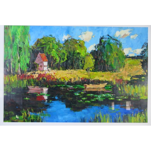 359 - Dmitriy Proshkin, Landscape with pond, original oil, 125.5x96cm including glazed frame
Dmitriy Prosh... 