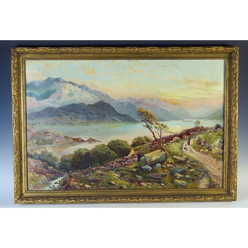 365 - Edwin Aaron Penley (ANWS, British 1807-70), Lakeland scene, oil on canvas, 85x59cm including frame