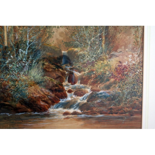 369 - William Widgery (1826-1893), Wooden stream, watercolour, 80x62.5cm including glazed frame. With bill... 