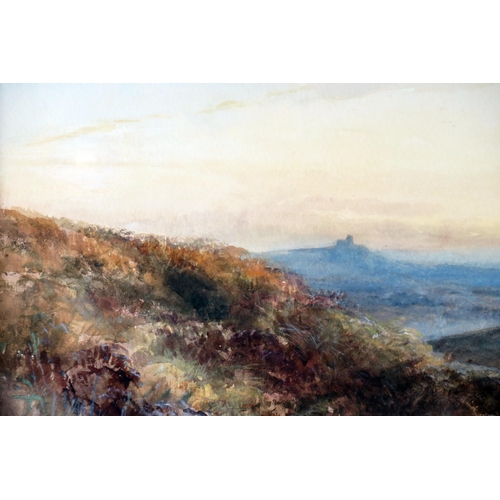 370 - William Widgery (1826-1893), Towards Brentor, watercolour, 73.5x56.5cm including glazed frame. With ... 