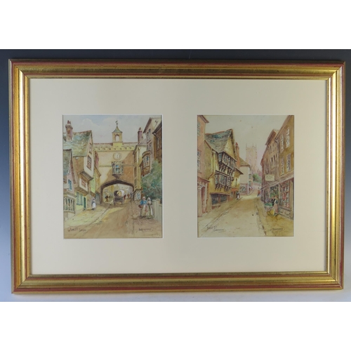 379 - Charles Edward Hannaford (1863 - 1955), Pair of Watercolours _ Fore St. Totnes and Fosse St. Dartmou... 