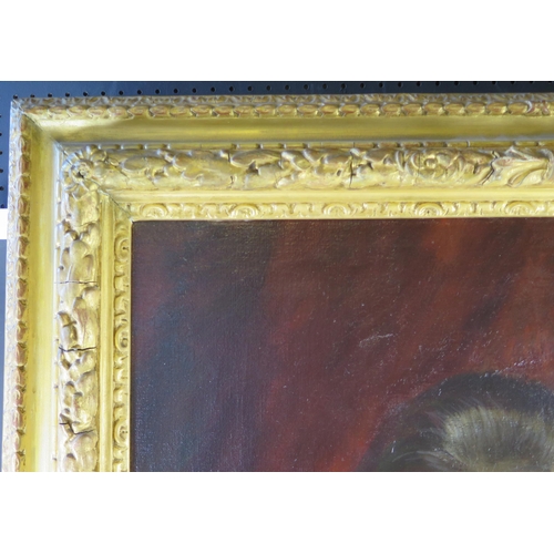 392 - Formal Half Length Portrait of a Lady, oil on canvas, 113x93cm in a heavy gilt gesso frame