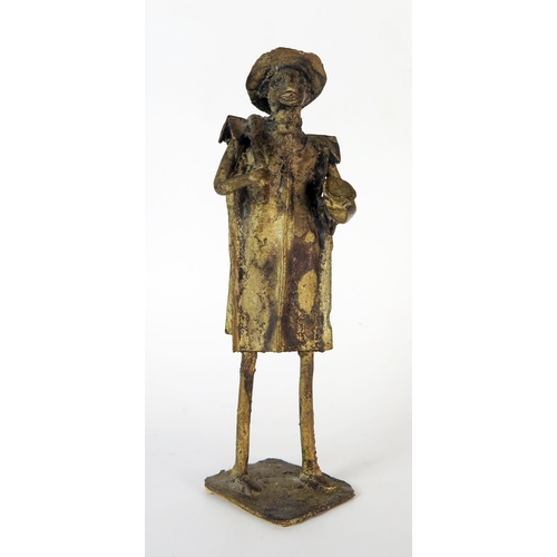 395 - West African Bronze Full Length Figure of a Man, 22cm high