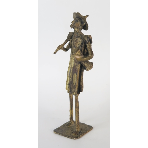 395 - West African Bronze Full Length Figure of a Man, 22cm high