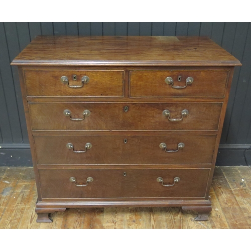 406 - George III Well Figured Mahogany Chest of Drawers, the rectangular top with molded edge above to sho... 