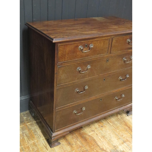 406 - George III Well Figured Mahogany Chest of Drawers, the rectangular top with molded edge above to sho... 