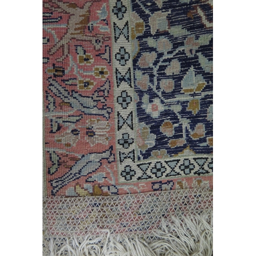 411 - A mid 20th Century Kashmir Silk Runner, carpet, 360x91cm