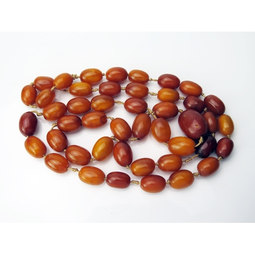 46 - Baltic Amber Bead Necklace, largest bead 23x17.5mm, 39