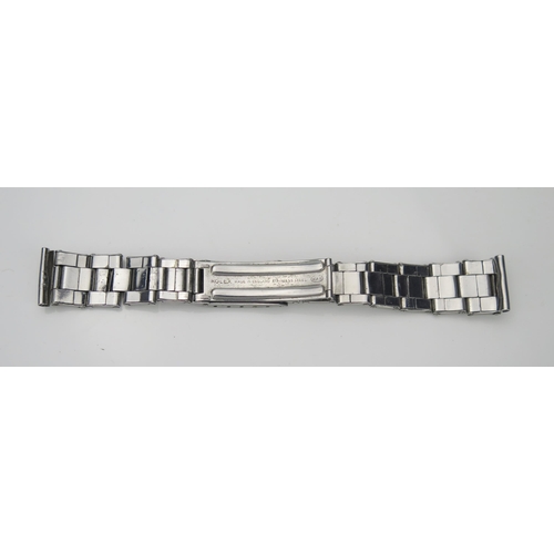 55 - ROLEX Steel Bracelet.17.5mm wide where it attaches to lugs, 14cm long A/F