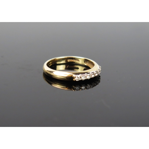 1037 - A modern  9ct Gold and Diamond Eternity ring, 2.3g total, 8 diamonds approximately 0.20ct, ring size... 