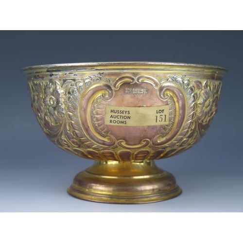 1115 - An Edward VII silver rose bowl, maker Fenton Brothers Ltd, Sheffield, 1902, with repousse floral and... 