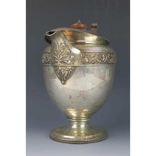 1133 - A George III silver coffee pot, maker Rebecca Emes & Edward Barnard I, London, 1812, of ovoid form w... 