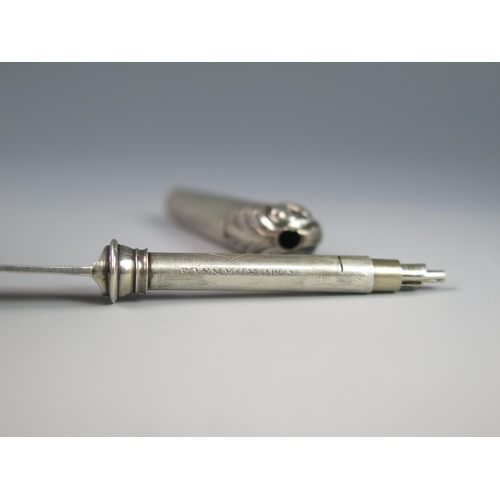 1170 - A white metal novelty propelling pencil, by Samson Mordan & Co., in the form of a miniature butter k... 