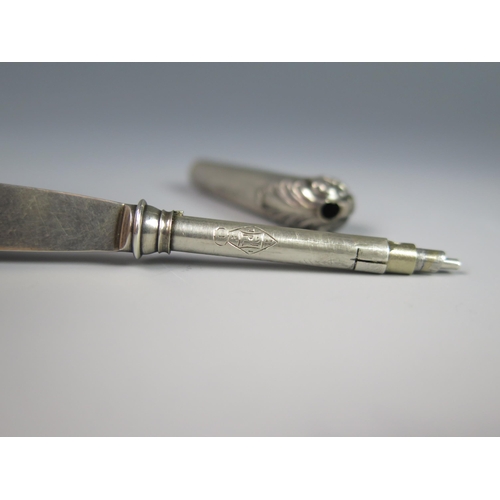 1170 - A white metal novelty propelling pencil, by Samson Mordan & Co., in the form of a miniature butter k... 