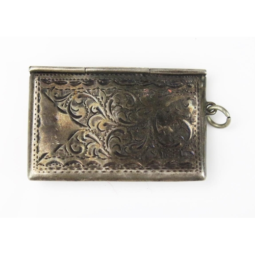 1216 - A sterling silver stamp holder, stamped sterling, in the form of an envelope 4cm wide, 9gms,  0.28oz... 