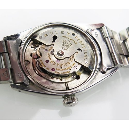 1284 - A Military Rolex Ref: 6534 Oyster Perpetual Date stainless steel cased chronometer with 30mm silvere... 