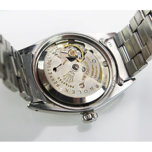 1284 - A Military Rolex Ref: 6534 Oyster Perpetual Date stainless steel cased chronometer with 30mm silvere... 