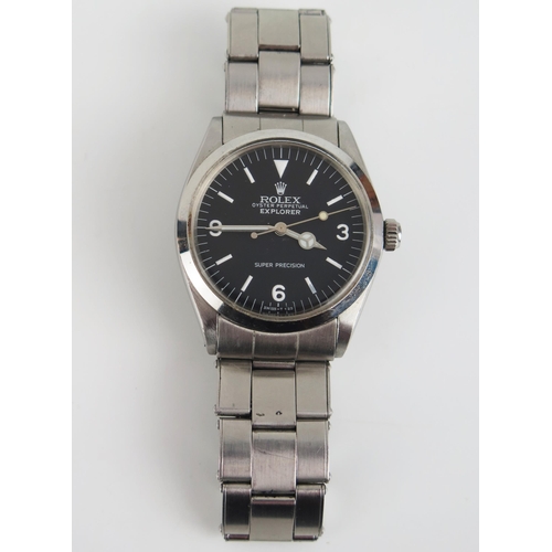 1287 - A 1965 Rolex Oyster Perpetual Steel Cased Wristwatch with later Explorer dial, Ref: 1002, 34mm case ... 