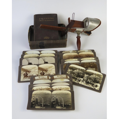 1425 - Palestine Through The Stereoscope by Jesse Hurlbut and Charles Kent with 46 cards and Underwood & Un... 