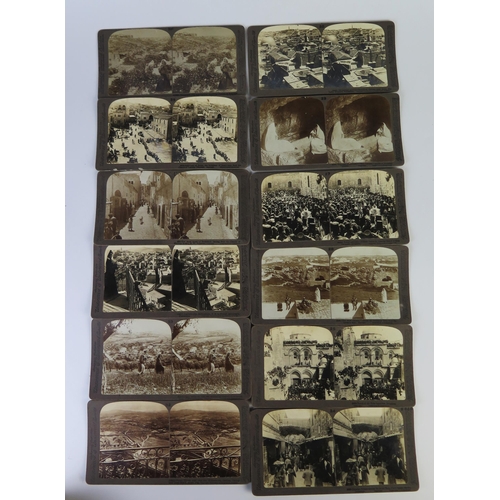 1425 - Palestine Through The Stereoscope by Jesse Hurlbut and Charles Kent with 46 cards and Underwood & Un... 