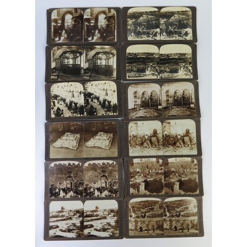 1425 - Palestine Through The Stereoscope by Jesse Hurlbut and Charles Kent with 46 cards and Underwood & Un... 