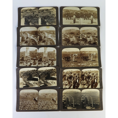 1425 - Palestine Through The Stereoscope by Jesse Hurlbut and Charles Kent with 46 cards and Underwood & Un... 