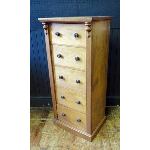 1685A - A Victorian mahogany Wellington chest, the top with a moulded edge,  containing  four drawers held b... 