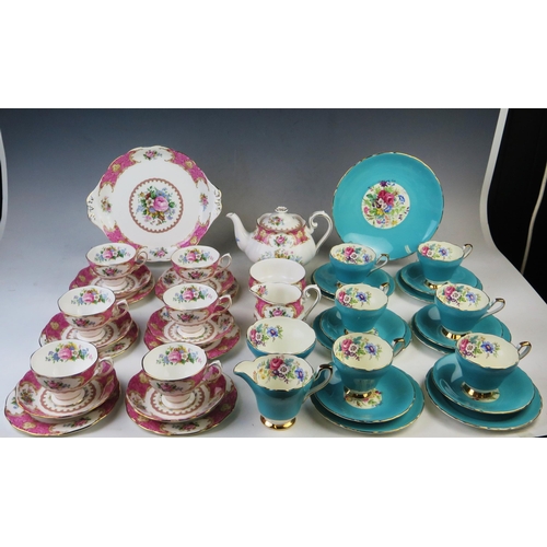 1880 - A Royal Albert 'Lady Carlyle' pattern part tea service, together with an HM bone china part tea serv... 